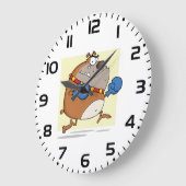 Grappige Cartoon Bulldog Boxer Dog Grote Klok (Hoek)