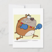 Grappige Cartoon Bulldog Boxer Dog Notitiekaartje (Voorkant)
