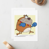 Grappige Cartoon Bulldog Boxer Dog Notitiekaartje (Voorkant / Achterkant in situ)