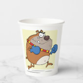 Grappige Cartoon Bulldog Boxer Dog Papieren Bekers (Voorkant)