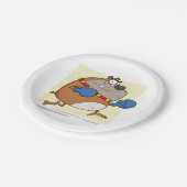 Grappige Cartoon Bulldog Boxer Dog Papieren Bordje (Gekanteld)