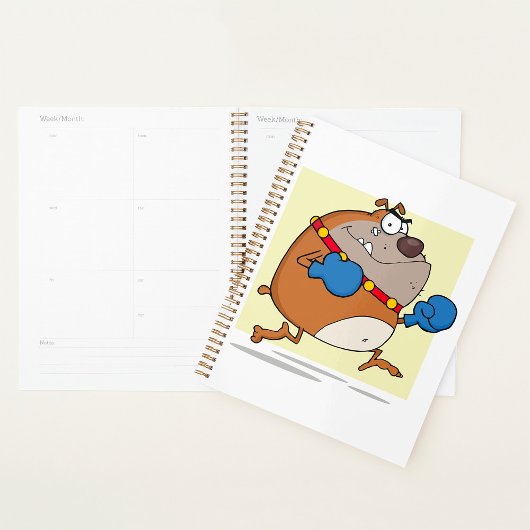 Grappige Cartoon Bulldog Boxer Dog Planner