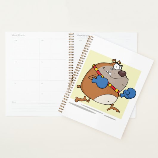 Grappige Cartoon Bulldog Boxer Dog Planner (Display)