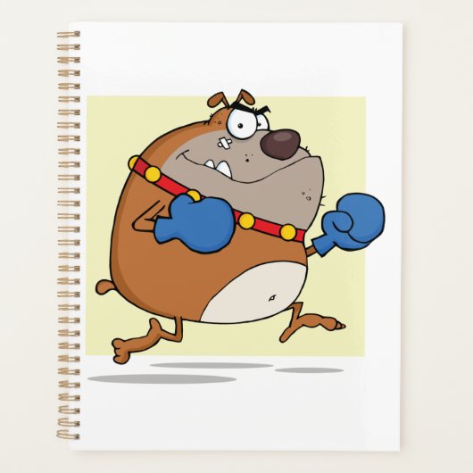 Grappige Cartoon Bulldog Boxer Dog Planner (Voorkant)