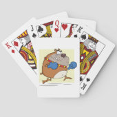 Grappige Cartoon Bulldog Boxer Dog Pokerkaarten (Achterkant)