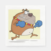 Grappige Cartoon Bulldog Boxer Dog Servet (Voorkant)
