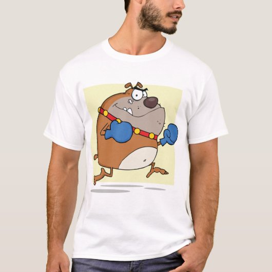 Grappige Cartoon Bulldog Boxer Dog T-shirt (Voorkant)