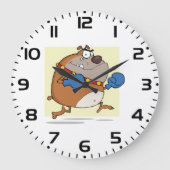Grappige Cartoon Bulldog Boxer Hond Grote Klok (Voorkant)