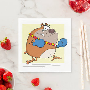 Grappige Cartoon Bulldog Boxer Hond Servet