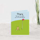 Grappige Cartoon Cat Birdie Golf Joke Verjaardag Kaart (Voorkant)