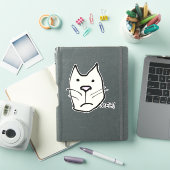Grappige Cartoon Cat die niet onder de indruk is z Sticker (iPad Cover)