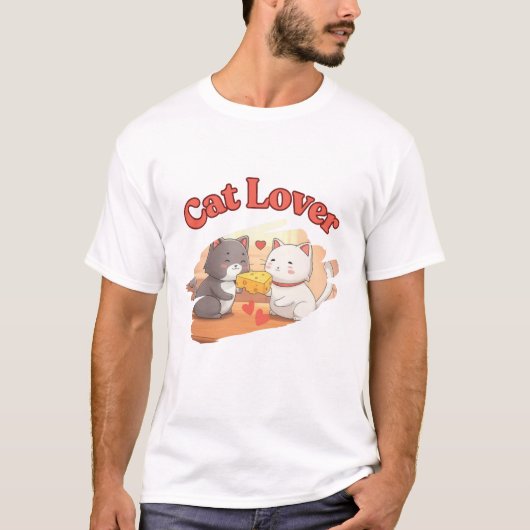 Grappige Cartoon Cat Lover Humor Trendy Design T-shirt (Voorkant)