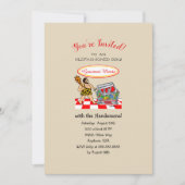 Grappige Cartoon Caveman Cartoon BBQ Feestuitnodig Kaart (Voorkant)