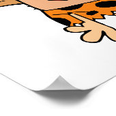 grappige cartoon caveman met club poster (Hoek)