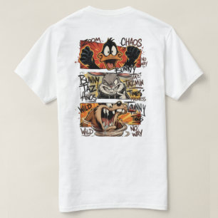 Grappige Cartoon Chaos Design Wilde Cartoon Kuns T-shirt