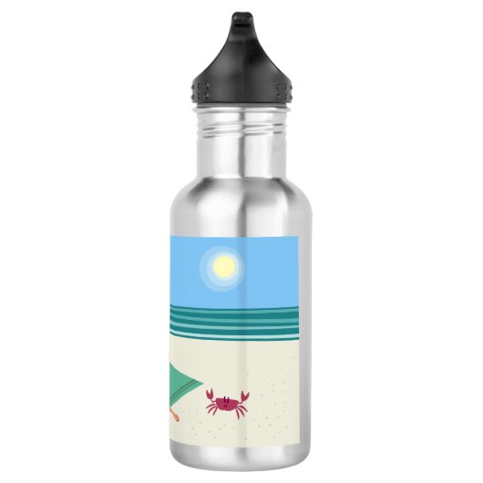 Grappige Cartoon Characters Beach Waterfles (Rechts)