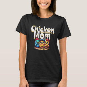 Grappige Cartoon Chicks Chicken Mom gepersonalis T-shirt