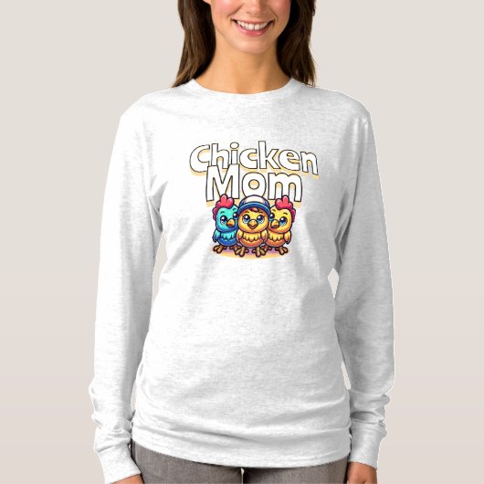 Grappige Cartoon Chicks | Chicken Mom gepersonalis T-shirt (Voorkant)