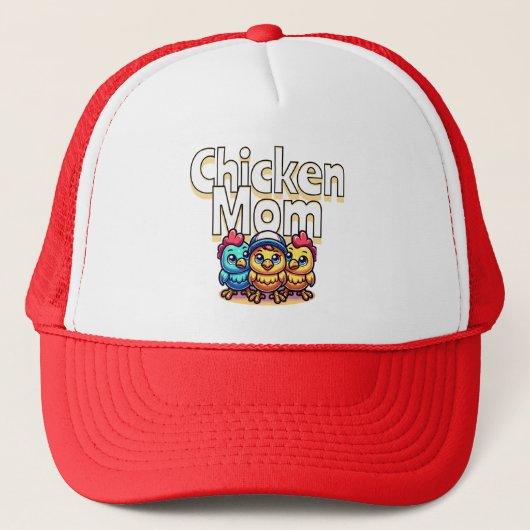 Grappige Cartoon Chicks | Chicken Mom gepersonalis Trucker Pet (Voorkant)