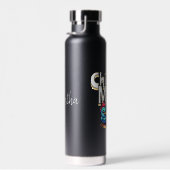 Grappige Cartoon Chicks | Chicken Mom gepersonalis Waterfles (Rechts)