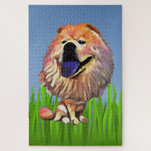Grappige Cartoon Chow Chow Hond 1014-delige Puzzel