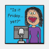 Grappige Cartoon Clerical Office Humor Magneet (Voorkant)