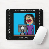 Grappige Cartoon Clerical Office Humor Muismat (Met muis)