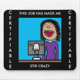 Grappige Cartoon Clerical Office Humor Muismat