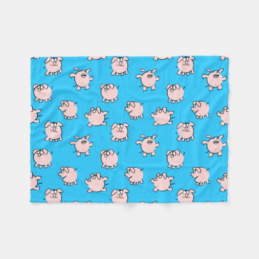 Grappige Cartoon Comics Pig Kies Kleur FB Fleece Deken (Voorkant (Horizontaal))