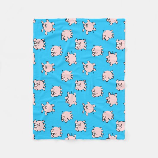 Grappige Cartoon Comics Pig Kies Kleur FB Fleece Deken (Voorkant)