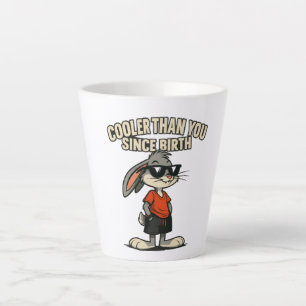 Grappige Cartoon Cool Bunny Grappig cadeau Latte Mok