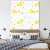 grappige cartoon corgi honden canvas afdruk (Insitu (Slaapkamer))