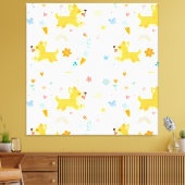 grappige cartoon corgi honden canvas afdruk (Insitu (Woonkamer))