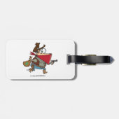 Grappige Cartoon Cowboy Bandit Robber Bagagelabel (Achterkant horizontaal)