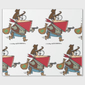 Grappige Cartoon Cowboy Bandit Robber Cadeaupapier (Vlak)