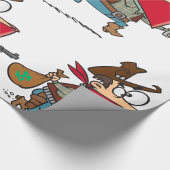 Grappige Cartoon Cowboy Bandit Robber Cadeaupapier