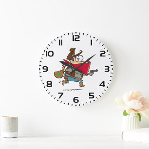 Grappige Cartoon Cowboy Bandit Robber Grote Klok