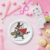 Grappige Cartoon Cowboy Bandit Robber Papieren Bordje (Feest)