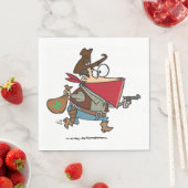 Grappige Cartoon Cowboy Bandit Robber Servet (Insitu)