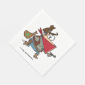 Grappige Cartoon Cowboy Bandit Robber Servet (Hoek)