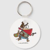Grappige Cartoon Cowboy Bandit Robber Sleutelhanger (Voorkant)