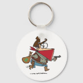 Grappige Cartoon Cowboy Bandit Robber Sleutelhanger (Achterkant)