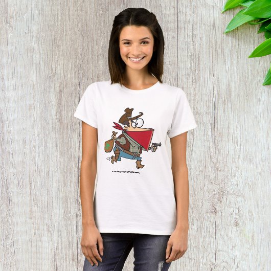 Grappige Cartoon Cowboy Bandit Robber T-shirt