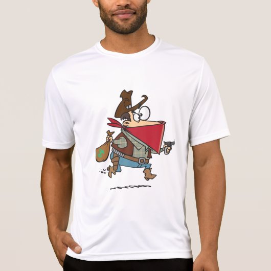 Grappige Cartoon Cowboy Bandit Robber T-shirt (Voorkant)