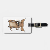 Grappige Cartoon Crazy Dog Hilarisch Schattige Hui Bagagelabel (Voorkant horizontaal)