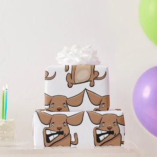 Grappige Cartoon Crazy Dog Hilarisch Schattige Hui Cadeaupapier