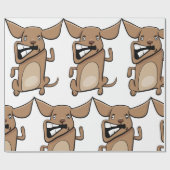 Grappige Cartoon Crazy Dog Hilarisch Schattige Hui Cadeaupapier (Vlak)