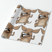 Grappige Cartoon Crazy Dog Hilarisch Schattige Hui Cadeaupapier (Uitgerold)