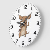 Grappige Cartoon Crazy Dog Hilarisch Schattige Hui Grote Klok (Hoek)