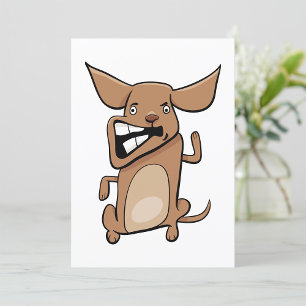 Grappige Cartoon Crazy Dog Hilarisch Schattige Hui Kaart